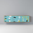 PATHS TO HAPPINESS 3-Door TV Stand in Oak Effect