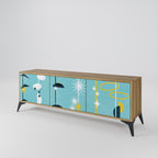 PATHS TO HAPPINESS 3-Door TV Stand in Oak Effect