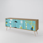 PATHS TO HAPPINESS 3-Door TV Stand in Oak Effect