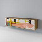 INTERSTELLAR VIBES 3-Door TV Stand in Oak Effect