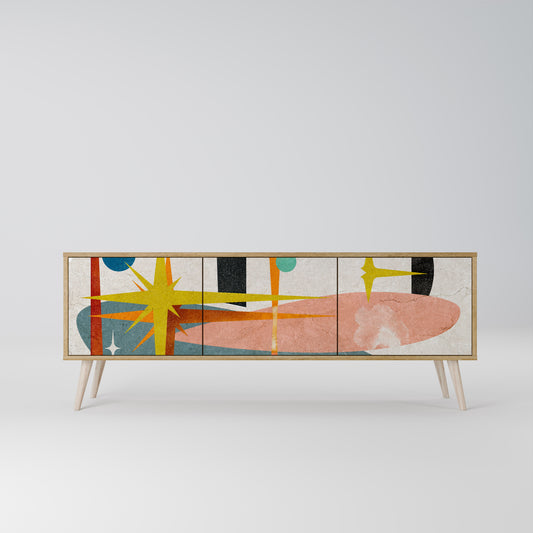 INTERSTELLAR VIBES 3-Door TV Stand in Oak Effect