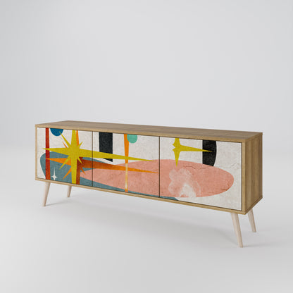INTERSTELLAR VIBES 3-Door TV Stand in Oak Effect