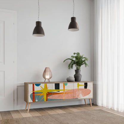 INTERSTELLAR VIBES 3-Door TV Stand in Oak Effect