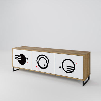BLACK AND WHITE COMBINATION TV-bänk med 3 dörrar