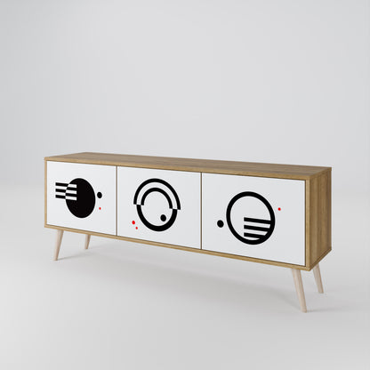 BLACK AND WHITE COMBINATION TV-bänk med 3 dörrar
