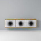 BLACK HOLE 3-Door TV Stand in Oak Effect