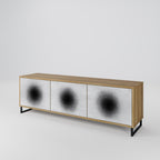 BLACK HOLE 3-Door TV Stand in Oak Effect