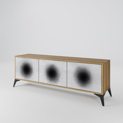 BLACK HOLE 3-Door TV Stand in Oak Effect