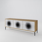 BLACK HOLE 3-Door TV Stand in Oak Effect