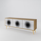 BLACK HOLE 3-Door TV Stand in Oak Effect