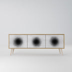 BLACK HOLE 3-Door TV Stand in Oak Effect