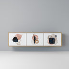 COLORFUL SHAPES 3-Door TV Stand in Oak Effect