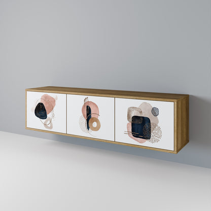 COLORFUL SHAPES 3-Door TV Stand in Oak Effect