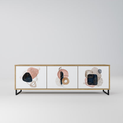 COLORFUL SHAPES 3-Door TV Stand in Oak Effect