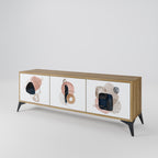 COLORFUL SHAPES 3-Door TV Stand in Oak Effect