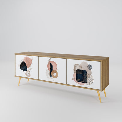 COLORFUL SHAPES 3-Door TV Stand in Oak Effect