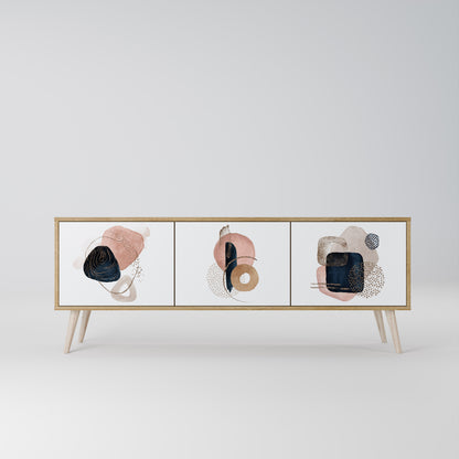COLORFUL SHAPES 3-Door TV Stand in Oak Effect