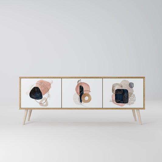 COLORFUL SHAPES 3-Door TV Stand in Oak Effect