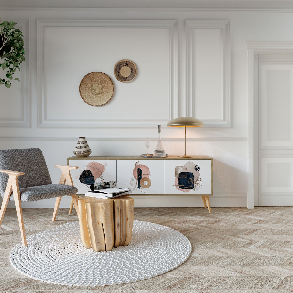 COLORFUL SHAPES TV-bänk med 3 dörrar