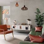 COLORFUL SHAPES 3-Door TV Stand in Oak Effect