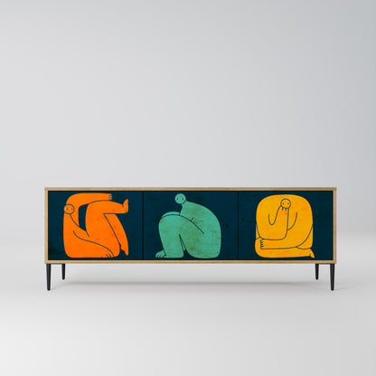 TOGETHER BUT SEPARATELY 3-Door TV Stand in Oak Effect