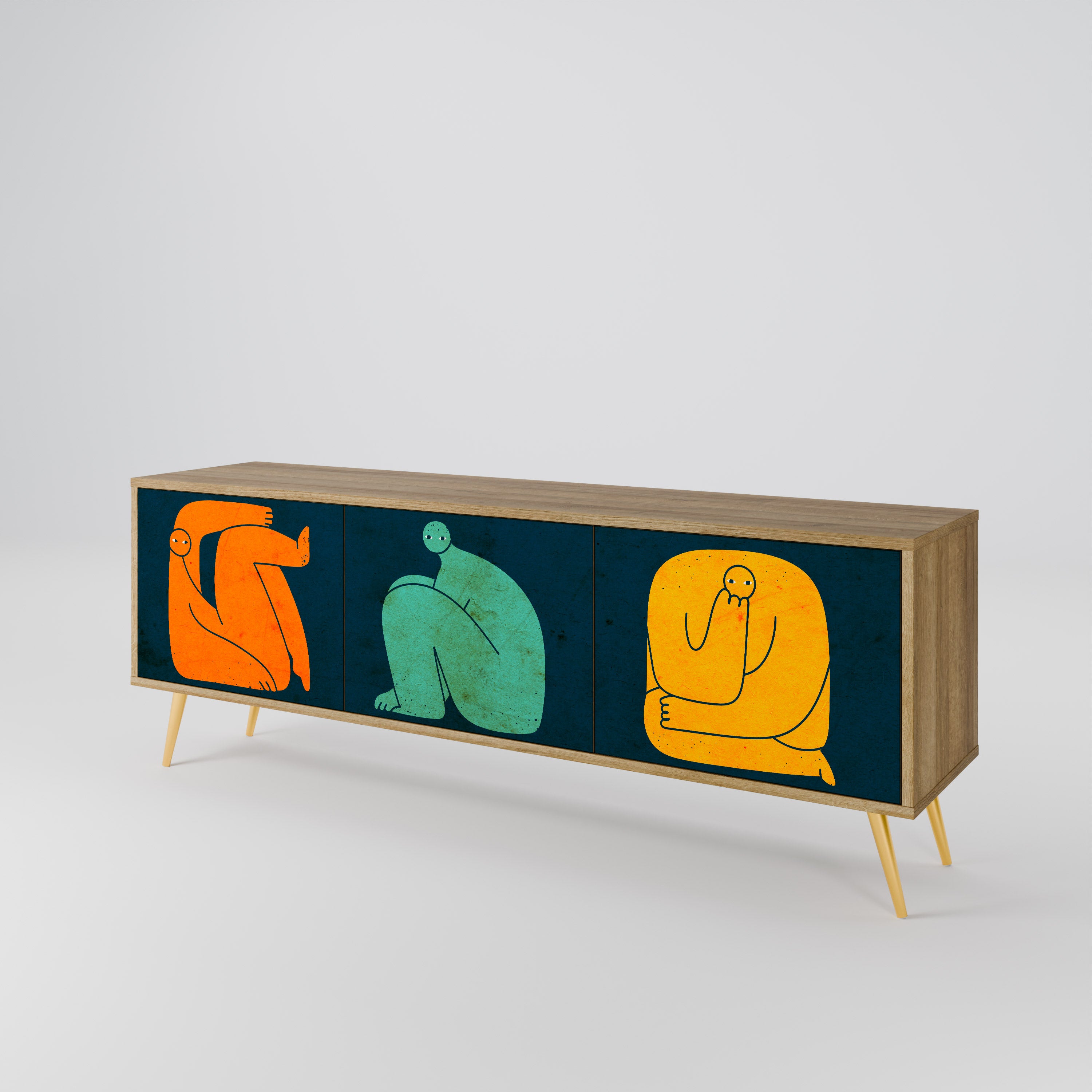 TOGETHER BUT SEPARATELY 3-Door TV Cabinet