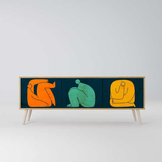 TOGETHER BUT SEPARATELY 3-Door TV Stand in Oak Effect