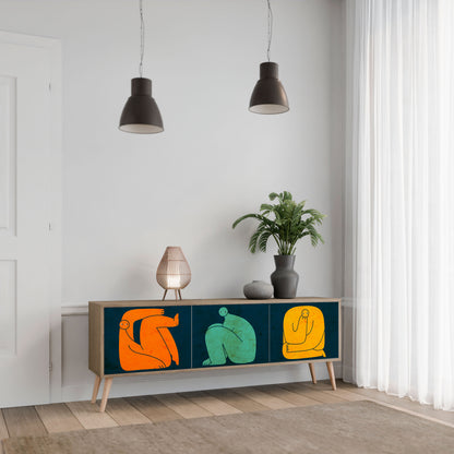 TOGETHER BUT SEPARATELY 3-Door TV Stand in Oak Effect