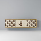 SEE MORE 3-Door TV Stand in Oak Effect