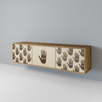 SEE MORE 3-Door TV Stand in Oak Effect