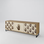 SEE MORE 3-Door TV Stand in Oak Effect