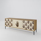 SEE MORE 3-Door TV Stand in Oak Effect