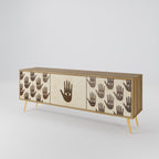 SEE MORE 3-Door TV Stand in Oak Effect