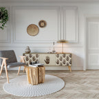 SEE MORE 3-Door TV Stand in Oak Effect