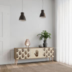 SEE MORE 3-Door TV Stand in Oak Effect