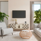 SEE MORE 3-Door TV Stand in Oak Effect