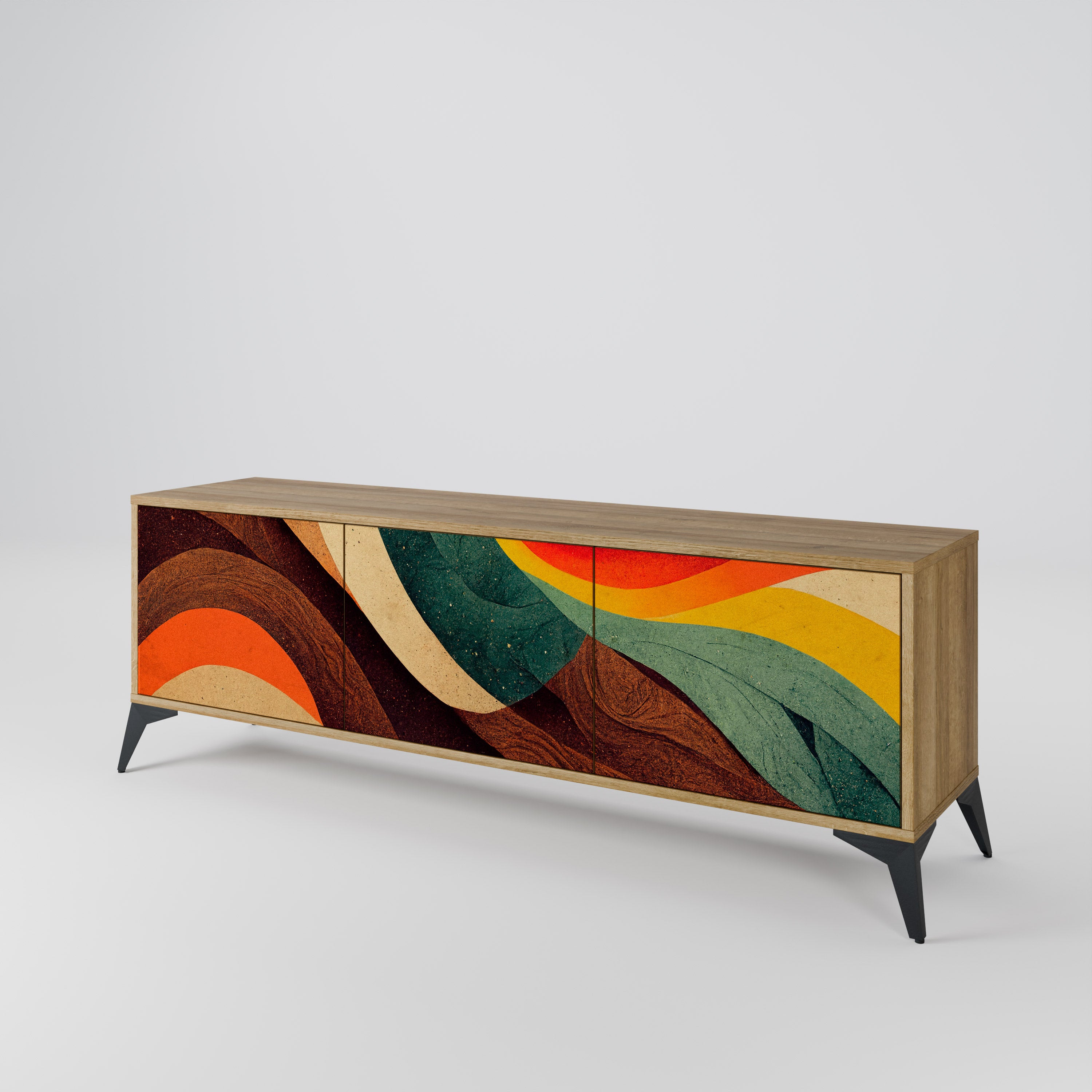 COLORFUL STRANDS TV-bänk med 3 dörrar