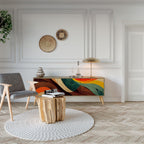 COLORFUL STRANDS 3-Door TV Stand in Oak Effect