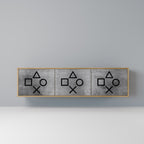 GAMER CHOICE 3-Door TV Stand in Oak Effect