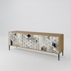 ASHEN ARIA 3-Door TV Stand in Oak Effect