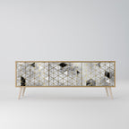 ASHEN ARIA 3-Door TV Stand in Oak Effect