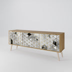 ASHEN ARIA 3-Door TV Stand in Oak Effect