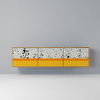 DYED BY ORANGE 3-Door TV Stand in Oak Effect