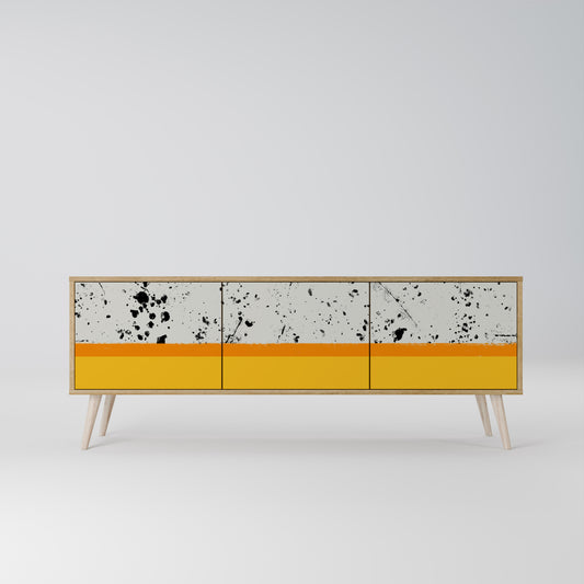DYED BY ORANGE 3-Door TV Stand in Oak Effect