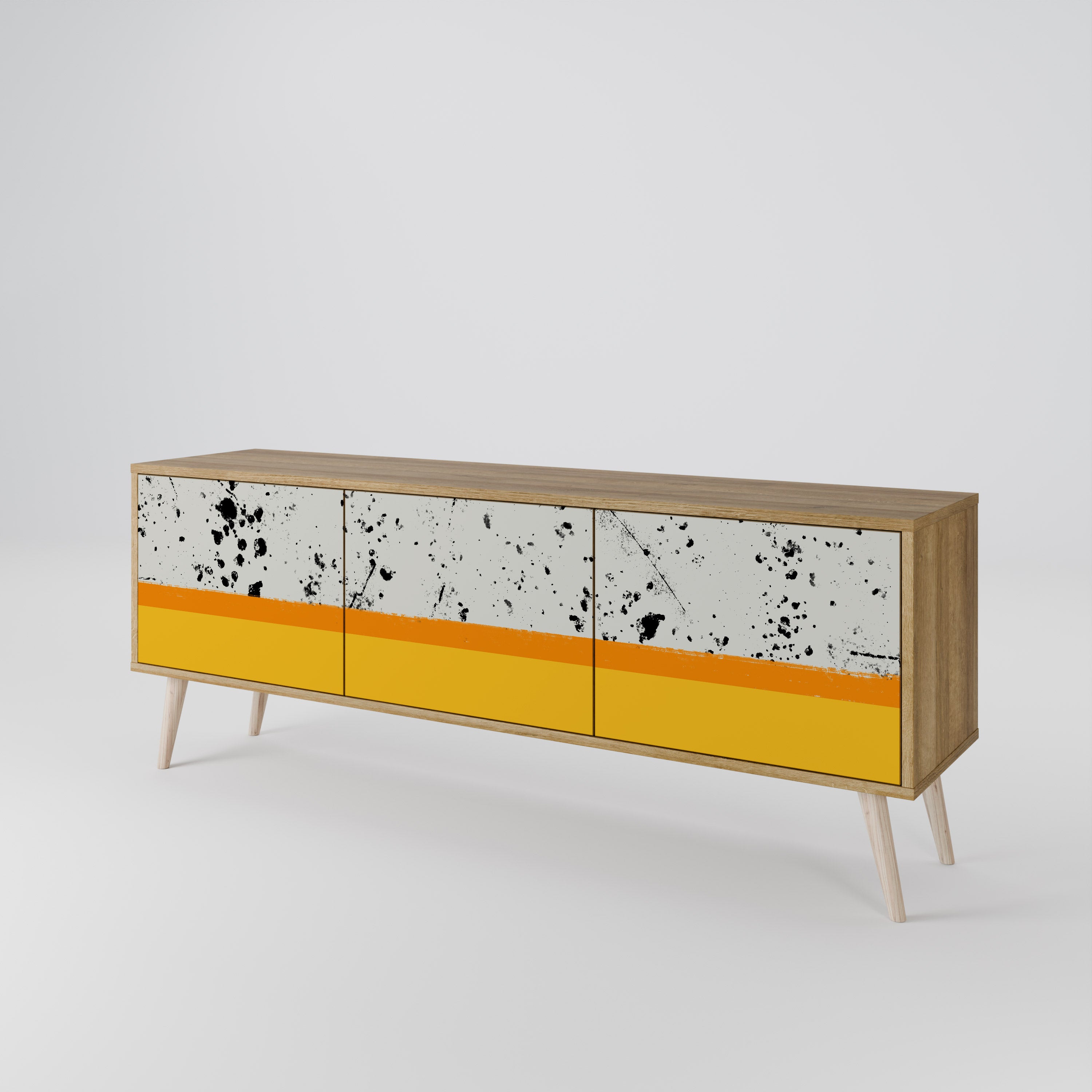 DYED BY ORANGE 3-Door TV Cabinet