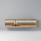 PECULIAR TRAIL 3-Door TV Stand in Oak Effect