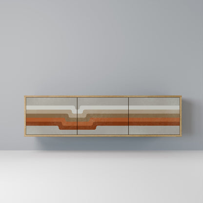 PECULIAR TRAIL 3-Door TV Stand in Oak Effect