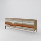 PECULIAR TRAIL 3-Door TV Stand in Oak Effect