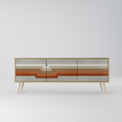 PECULIAR TRAIL 3-Door TV Stand in Oak Effect