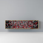 BROKEN LINES 3-Door TV Stand in Oak Effect